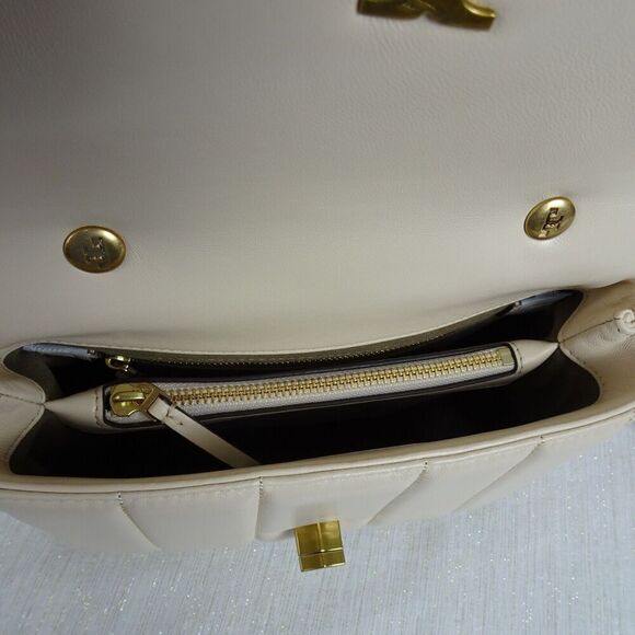 TORY BURCH Kira Leather Bag Crossbody Top Handle Satchel BRIE Purse NWT $648 - Picture 8 of 12